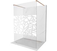 Mexen Kioto paroi de douche autoportante 120 x 200 cm, motif blanc 8 mm, cuivre brossé - 800-120-002-65-85 36448 5905315268549