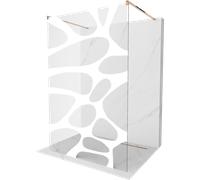 Mexen Kioto Paroi de douche autoportante 120 x 200 cm, vague blanche 8 mm, or rose - 800-120-002-60-97 14192 5907709134423