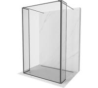 Mexen Kioto paroi de douche autoportante 120 x 30 x 30 cm, cadre noir, gun gray brossé - 800-120-030-222-66-70-030 49803 5905315353757