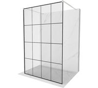 Mexen Kioto paroi de douche autoportante 130 x 200 cm, grille noire 8 mm, nickel brossé - 800-130-002-97-77 36981 5905315270856