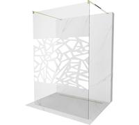 Mexen Kioto paroi de douche autoportante 130 x 200 cm, motif blanc 8 mm, or - 800-130-002-50-85 14173 5907709134584