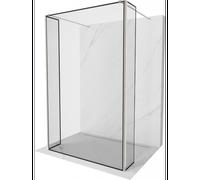 Mexen Kioto paroi de douche autoportante 130 x 30 x 30 cm, cadre noir, nickel brossé - 800-130-030-222-97-70-030 49828 5905315354006