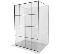 Mexen Kioto paroi de douche autoportante 140 x 200 cm, grille noire 8 mm, dorée - 800-140-002-50-77 14133 5907709133150