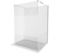 Mexen Kioto paroi de douche autoportante 140 x 200 cm, transparent/verre dépoli 8 mm, or - 800-140-002-50-35 14200 5907709133990