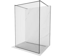 Mexen Kioto paroi de douche autoportante 150 x 200 cm, cadre noir 8 mm, gris canon brossé - 800-150-002-66-70 36561 5905315269515