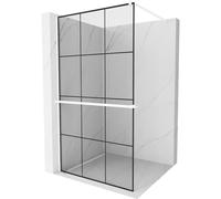 Mexen Kioto+ paroi de douche avec étagère Walk-in 100 x 200 cm, grille noire, blanche - 800-100-121-20-77 38150 5905315300133