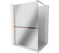 Mexen Kioto+ paroi de douche avec étagère Walk-in 100 x 200 cm, miroir, or rose - 800-100-121-60-50 13969 5907709178137