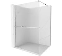 Mexen Kioto+ paroi de douche avec étagère Walk-in 100 x 200 cm, rayures, chrome - 800-100-121-01-09 21301 5905315200884