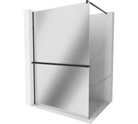 Mexen Kioto+ paroi de douche avec étagère Walk-in 110 x 200 cm, miroir, noir - 800-110-121-70-50 13824 5907709179035