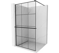 Mexen Kioto+ paroi de douche avec étagère Walk-in 120 x 200 cm, grille noire, noir - 800-120-121-70-77 13841 5907709179158