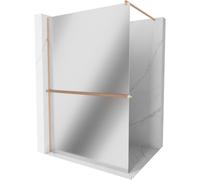 Mexen Kioto+ paroi de douche avec étagère Walk-in 120 x 200 cm, miroir, cuivre brossé - 800-120-121-65-50 37319 5905315247841