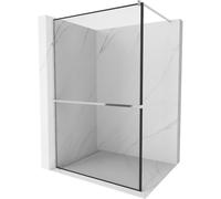 Mexen Kioto+ paroi de douche avec étagère Walk-in 70 x 200 cm, cadre noir, chrome - 800-070-121-01-70 13732 5907709168848