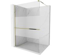 Mexen Kioto+ paroi de douche avec étagère Walk-in 70 x 200 cm, transparent/givré, or - 800-070-121-50-35 13868 5907709169616