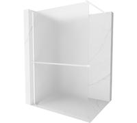 Mexen Kioto+ paroi de douche avec étagère Walk-in 80 x 200 cm, givre, blanc - 800-080-121-20-30 38096 5905315299888