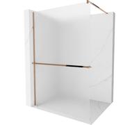 Mexen Kioto+ paroi de douche avec étagère Walk-in 80 x 200 cm, givré, or rose - 800-080-121-60-30 13941 5907709177901