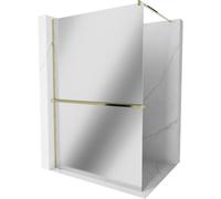 Mexen Kioto+ paroi de douche avec étagère Walk-in 80 x 200 cm, miroir, or - 800-080-121-50-50 13885 5907709169739