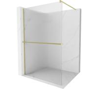 Mexen Kioto+ paroi de douche avec étagère Walk-in 80 x 200 cm, mat, or brossé - 800-080-121-55-09