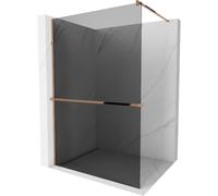 Mexen Kioto+ paroi de douche avec étagère Walk-in 90 x 200 cm, graphite, or rose - 800-090-121-60-40 13960 5907709178021