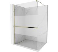 Mexen Kioto+ paroi de douche avec étagère Walk-in 90 x 200 cm, transparent/givre, or - 800-090-121-50-35 13870 5907709169814