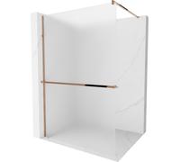 Mexen Kioto+ paroi de douche avec tablette et barre 100 x 200 cm, motif strass 8 mm, rose doré - 800-100-121-60-30