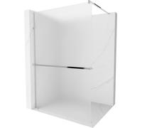 Mexen Kioto+ paroi de douche avec tablette et barre 120 x 200 cm, motif Rhinestone 8 mm, Chrome - 800-120-121-01-30