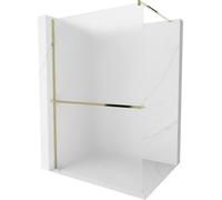 Mexen Kioto+ paroi de douche avec tablette et barre 70 x 200 cm, motif strass 8 mm, Or - 800-070-121-50-30