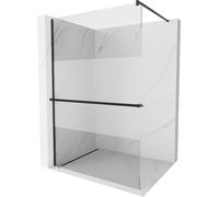 Mexen Kioto+ Paroi de douche avec tablette et barre 80 x 200 cm, Transparent/Rhinestone 8 mm, Noir - 800-080-121-70-35