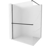 Mexen Kioto+ paroi de douche avec tablette et barre 90 x 200 cm, motif Rhinestone 8 mm, Noir - 800-090-121-70-30