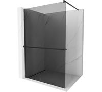Mexen Kioto+ paroi de douche avec tablette et barre 90 x 200 cm, Noir graphite 8 mm, Noir - 800-090-121-70-40