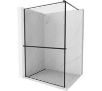 Mexen Kioto+ paroi de douche avec tablette et barre 90 x 200 cm, Transparent/Noir motif 8 mm, Noir - 800-090-121-70-70