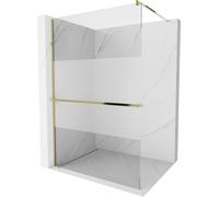 Mexen Kioto+ Paroi de douche avec tablette et barre 90 x 200 cm, Transparent/Rhinestone 8 mm, Or - 800-090-121-50-35