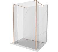 Mexen Kioto Paroi de douche sur pied 135 x 30 x 30 cm, transparent, cuivre brossé - 800-135-030-222-65-00-030