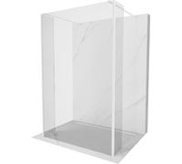 Mexen Kioto Paroi de douche sur pied 90 x 30 x 30 cm, transparent, blanc - 800-090-030-222-20-00-030