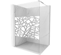 Mexen Kioto paroi de douche Walk-in 100 x 200 cm, motif blanc 8 mm, chrome - 800-100-101-01-85 3025 5907709130319