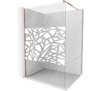 Mexen Kioto paroi de douche Walk-in 100 x 200 cm, motif blanc 8 mm, or rose - 800-100-101-60-85 3050 5907709130470