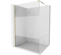 Mexen Kioto paroi de douche Walk-in 100 x 200 cm, transparent/givré 8 mm, or - 800-100-101-50-35 2716 5907709129221