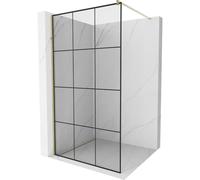Mexen Kioto paroi de douche Walk-in 110 x 200 cm, grille noire 8 mm, dorée - 800-110-101-50-77 2866 5907709132740