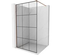 Mexen Kioto paroi de douche Walk-in 110 x 200 cm, grille noire 8 mm, or rose - 800-110-101-60-77 2874 5907709132825