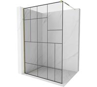 Mexen Kioto paroi de douche Walk-in 110 x 200 cm, motif noir 8 mm, doré - 800-110-101-50-78 2910 5907709132061