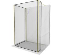 Mexen Kioto paroi de douche Walk-in 120 x 120 x 40 cm, cadre noir, or brossé - 800-120-120-221-55-70-040 52493 5905315374615