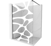 Mexen Kioto paroi de douche Walk-in 120 x 200 cm, vague blanche 8 mm, noire - 800-120-101-70-97 3095 5907709130258