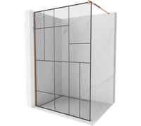 Mexen Kioto paroi de douche Walk-in 140 x 200 cm, motif noir 8 mm, or rose - 800-140-101-60-78 2922 5907709132191