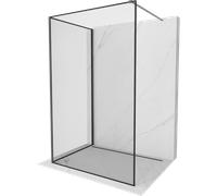 Mexen Kioto paroi de douche Walk-in 140 x 90 cm, cadre noir, métal canon - 800-140-212-95-70-090 49539 5905315393296