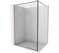 Mexen Kioto Paroi de douche Walk-in 150 x 200 cm, cadre noir 8 mm, cuivre brossé - 800-150-101-65-70 36943 5905315242143