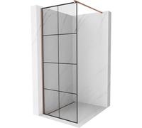 Mexen Kioto paroi de douche Walk-in 70 x 200 cm, grille noire 8 mm, or rose - 800-070-101-60-77 2870 5907709132788