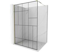 Mexen Kioto Paroi de douche Walk-in 70 x 200 cm, motif noir 8 mm, doré - 800-070-101-50-78 2906 5907709132023