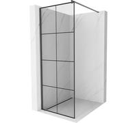 Mexen Kioto paroi de douche Walk-in 80 x 200 cm, carreaux noirs 8 mm, gris canon brossé - 800-080-101-66-77 38699 5905315242495