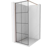 Mexen Kioto paroi de douche Walk-in 80 x 200 cm, grille noire 8 mm, or rose - 800-080-101-60-77 2871 5907709132795