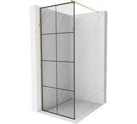 Mexen Kioto paroi de douche Walk-in 90 x 200 cm, grille noire 8 mm, or - 800-090-101-50-77 2863 5907709132726