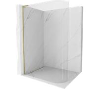 Mexen Kioto-R L paroi de douche arrondie Walk-in 100 x 200 cm, transparent, or brossé - 800-100-103-55-06 39795 5905315253972